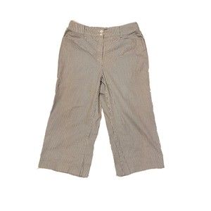 Croft & Barrow Capri Pants Womens Size 10 White & Blue Striped Stretch Pants